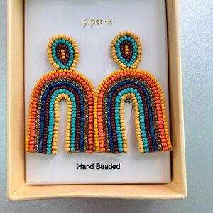 Piper K Colorful Beaded Arch Earrings NWT